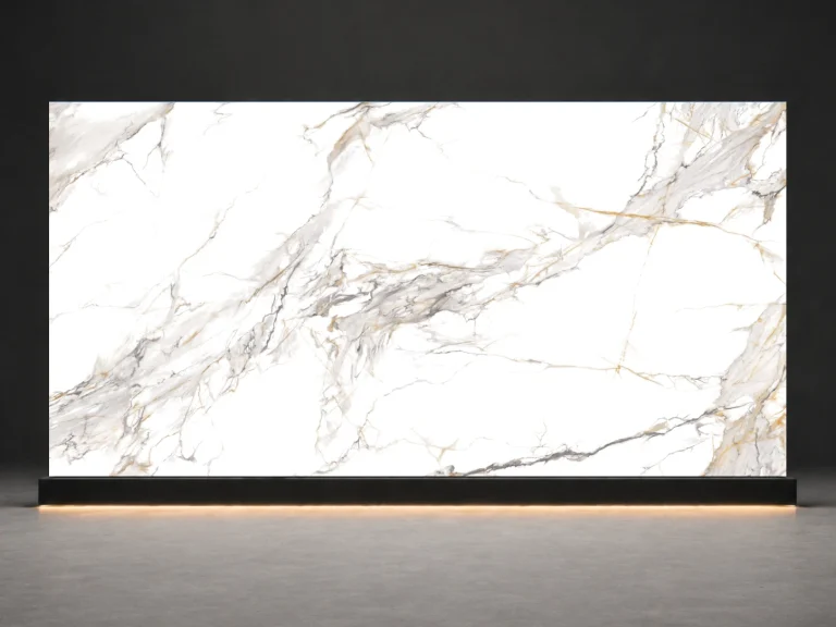 Statuario Venato Printed Quartz Slab R4520 slab cover showing a stone-inspired printed quartz surface for interior projects.