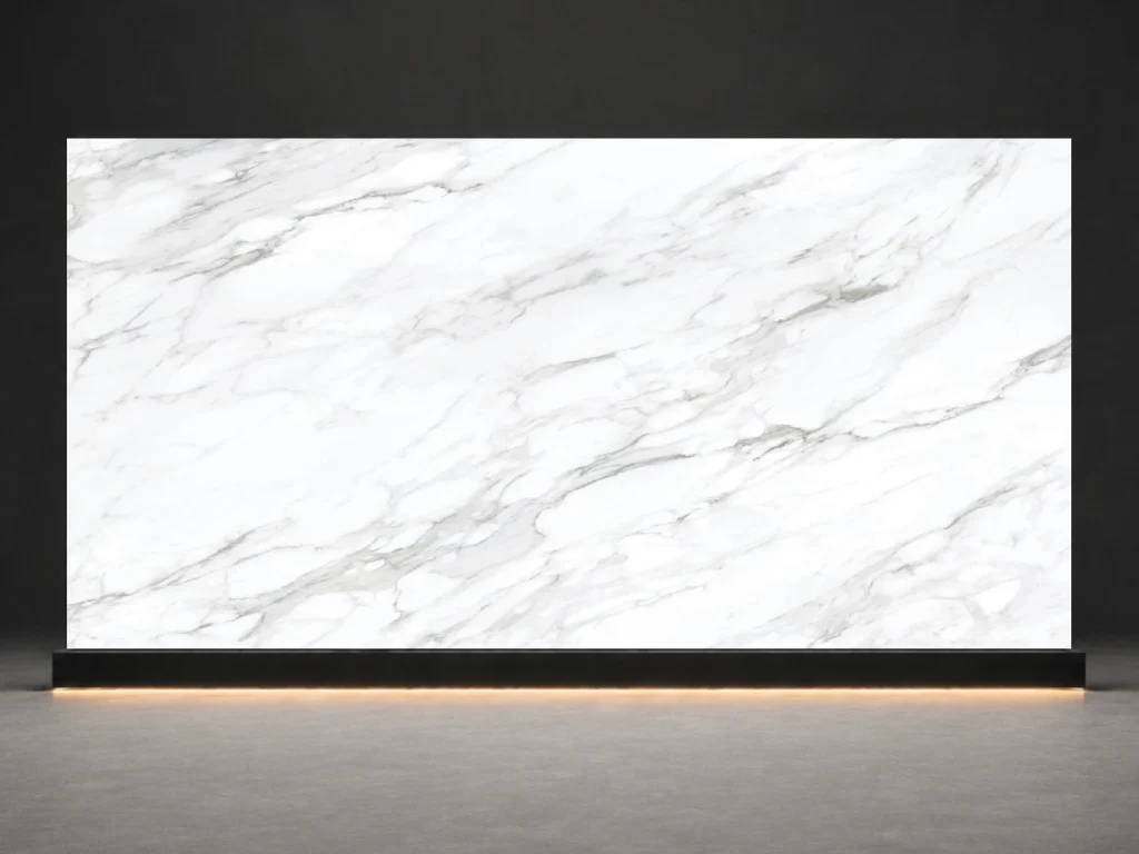 Bianco Carrara Printed Quartz Slab R4526 slab cover showing a stone-inspired printed quartz surface for interior projects.