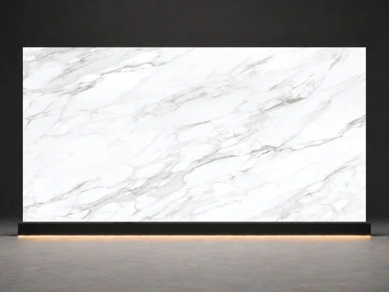 Bianco Carrara Printed Quartz Slab R4526 slab cover showing a stone-inspired printed quartz surface for interior projects.