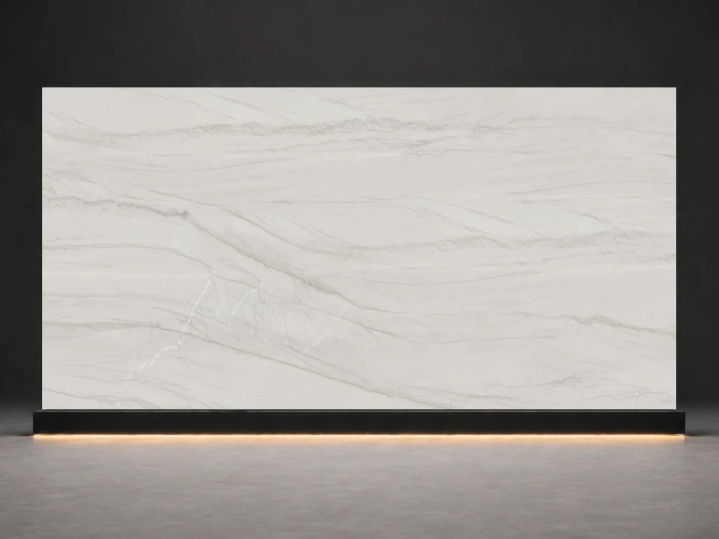 Bianco Rhino Printed Quartz Slab R4516 slab cover showing a stone-inspired printed quartz surface for interior projects.