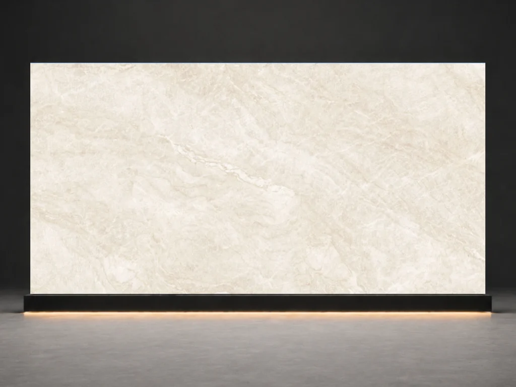 Perla Venata Printed Quartz Slab R4500 slab cover showing a stone-inspired printed quartz surface for interior projects.