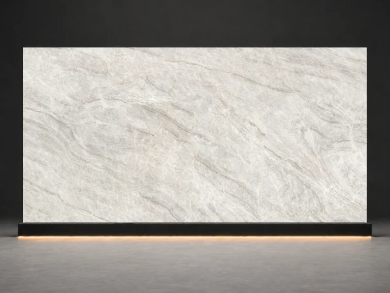 Silver Cloud Printed Quartz Slab R5540 slab cover showing a stone-inspired printed quartz surface for interior projects.