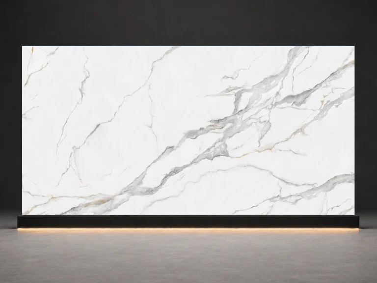 Statuario Printed Quartz Slab R4507 slab cover showing a stone-inspired printed quartz surface for interior projects.