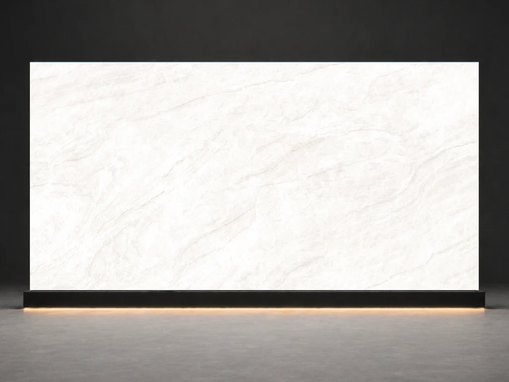 White Onyx Printed Quartz Slab R5538 slab cover showing a stone-inspired printed quartz surface for interior projects.