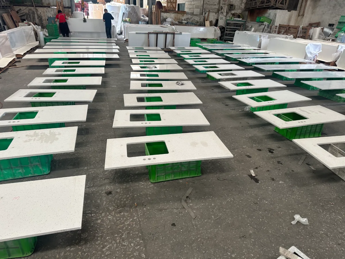 Homewood hospitality project quartz components in factory production