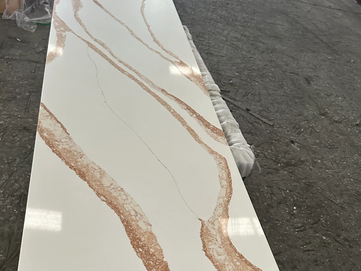 Calacatta quartz surface detail for Hilton Texas hospitality project