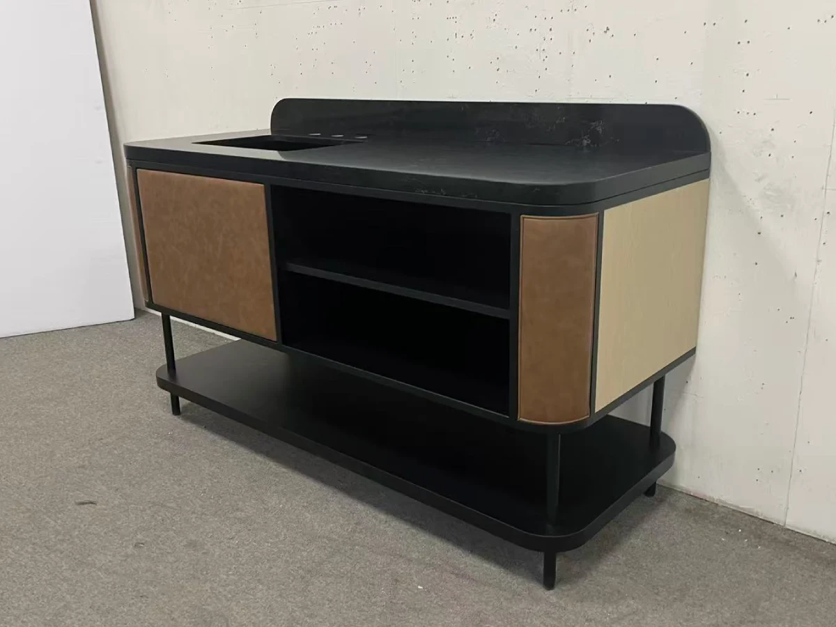 Quartz top used on hotel nightstand for Hilton Texas project