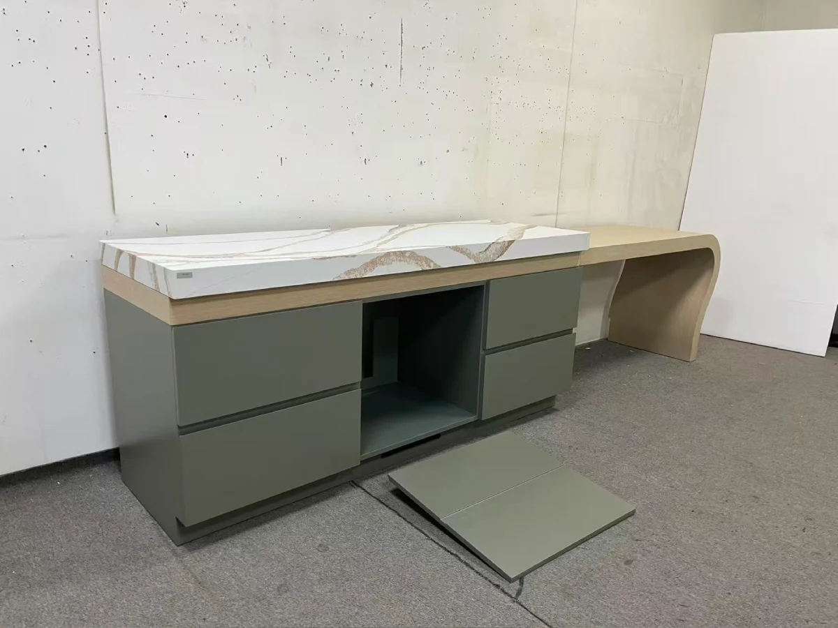 Hilton Texas hotel project quartz surface installed on cabinet furniture