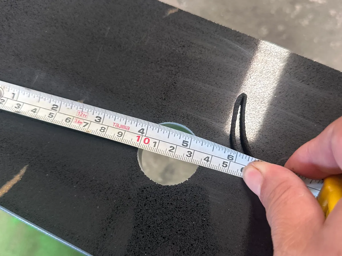 Sonesta Simply Suites New York black quartz countertop dimensional inspection